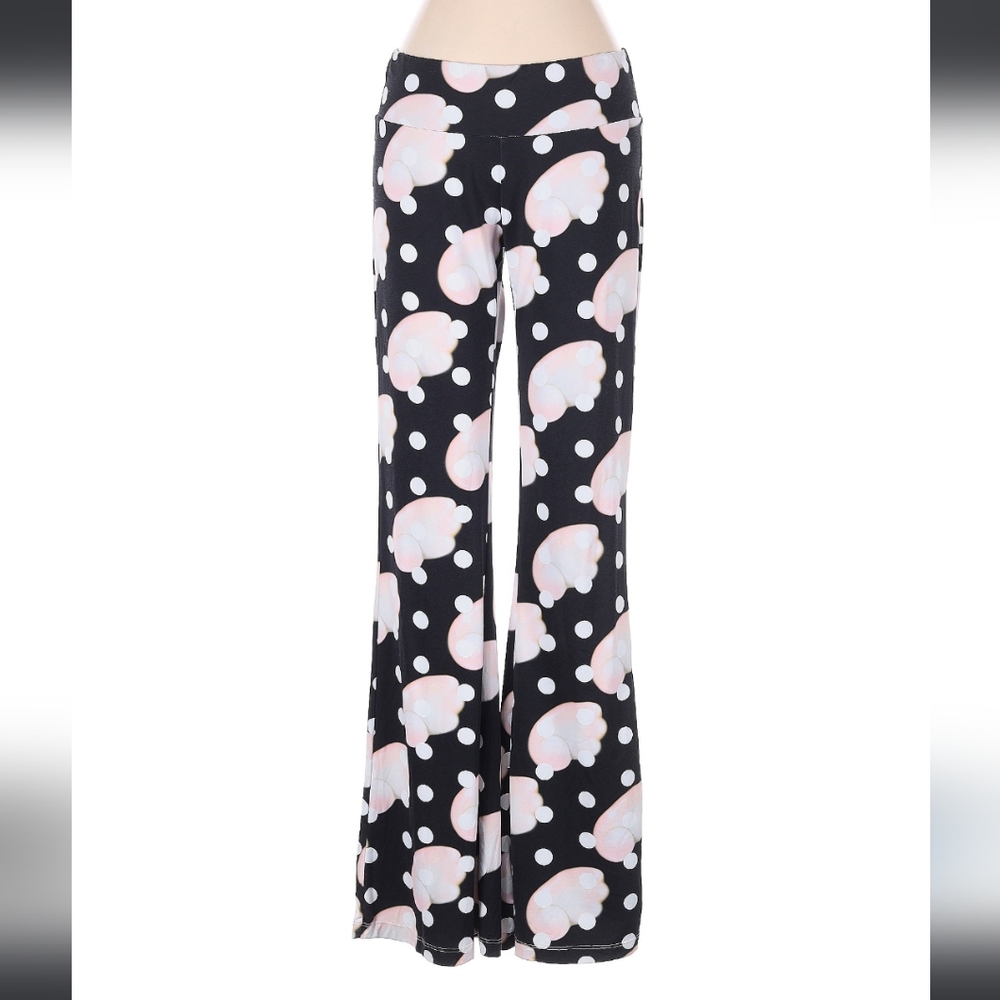 Sandy Liang Black Wide-Leg Polka Dot & Pastel Shell Print Pants